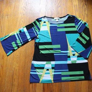 Dressbarn Petite Stretchy Print Blouse